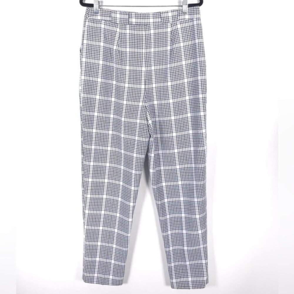 asos DESIGN ROMANIA🇷🇴MADE Viscose Blend Plaid Pants Check Pockets Size 10 Tall